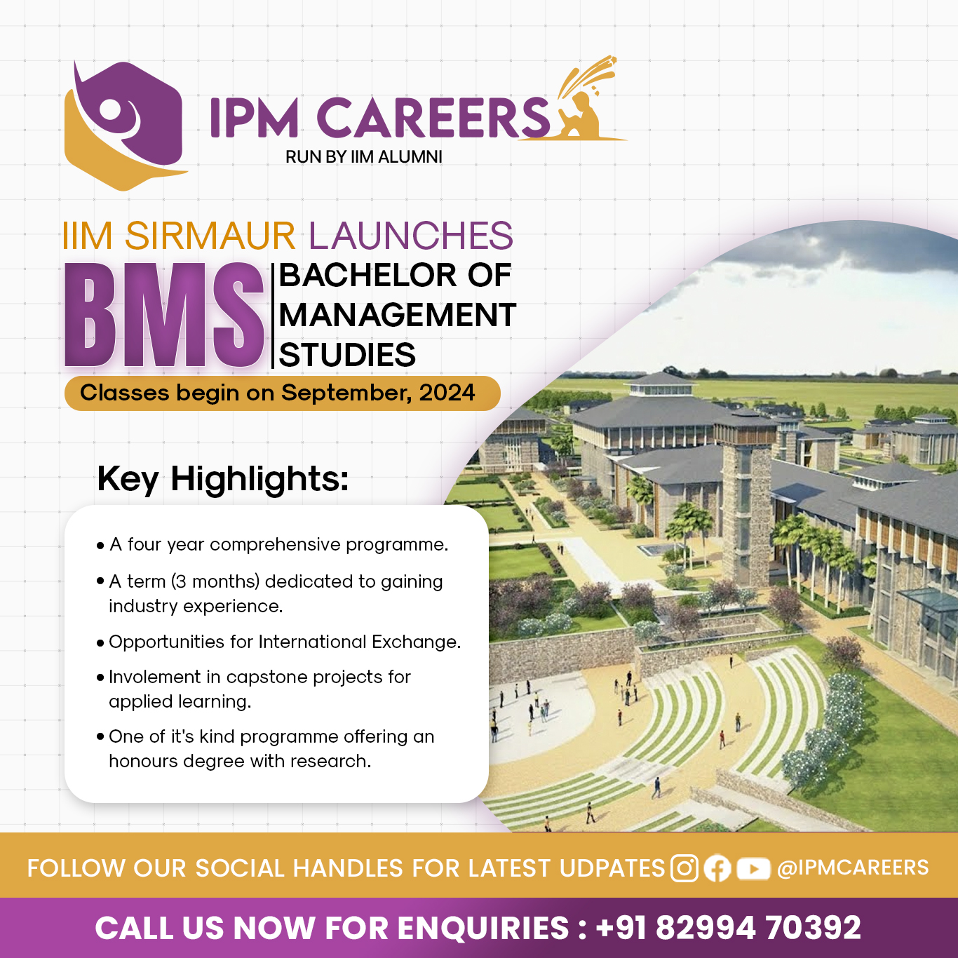 IIM Sirmaur announces BMS/IPM Program